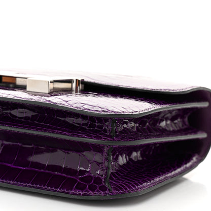 Hermes Shiny Alligator Constance 18 Cassis 10 of 11