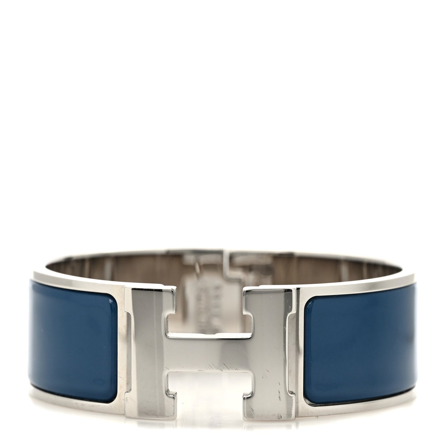 Enamel Wide Clic Clac H Bracelet PM Bleu Turquin