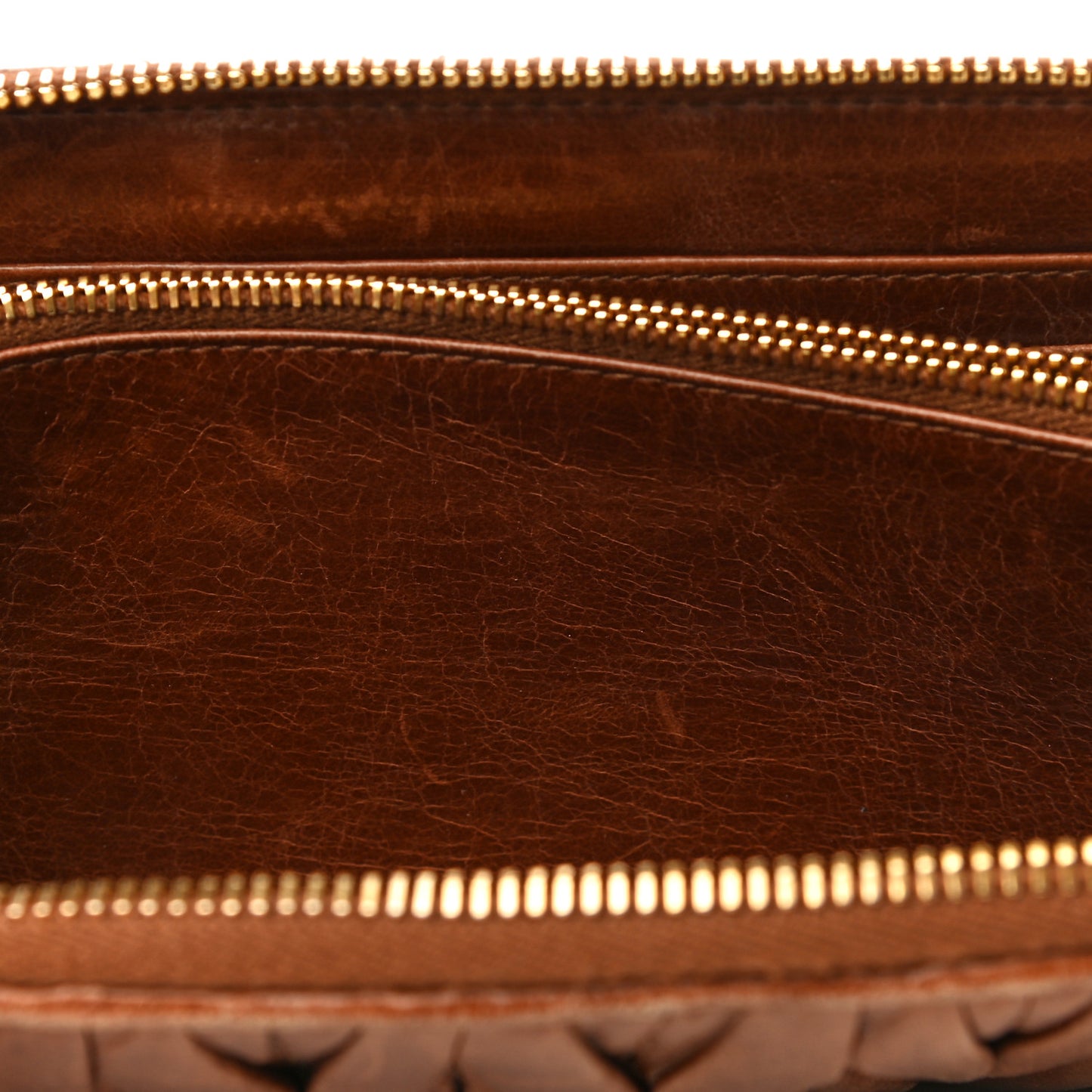 Matelasse Zip Around Wallet Brown