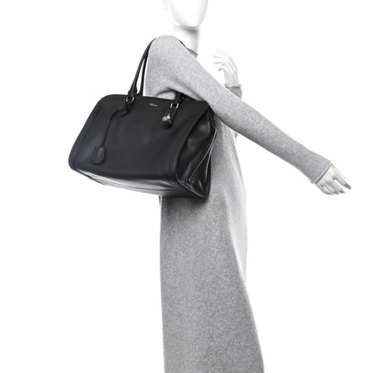 Alexander McQueen Pebbled Calfskin Large Skull Padlock Zip Around Tote Black 2 of 10