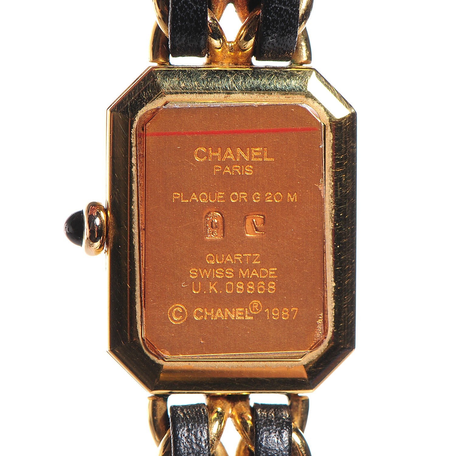 Chanel Stainless Steel Lambskin 20mm Chain Premiere Quartz Watch Gold M 4 of 6
