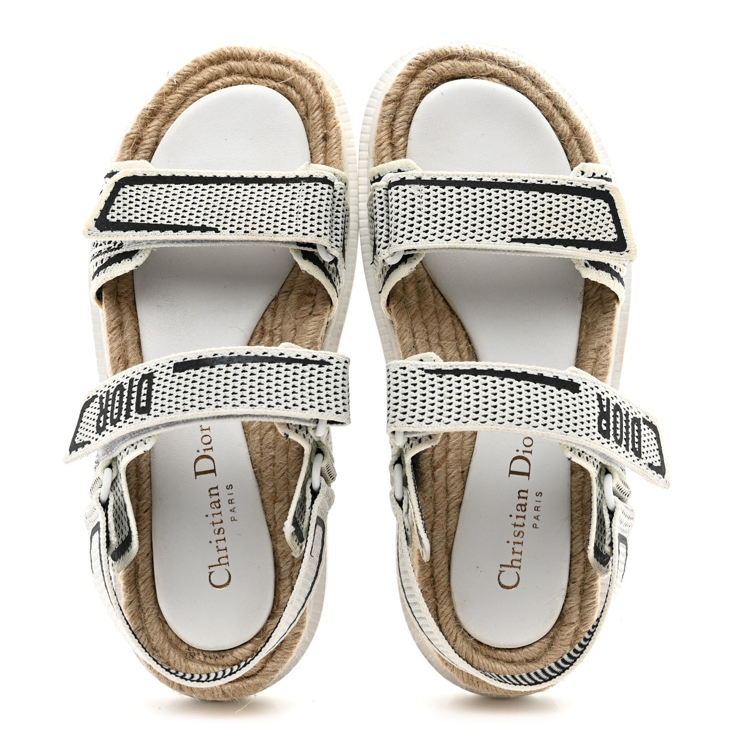 Technical Knit Jute Dioract 10mm Sandals 38.5 White Black