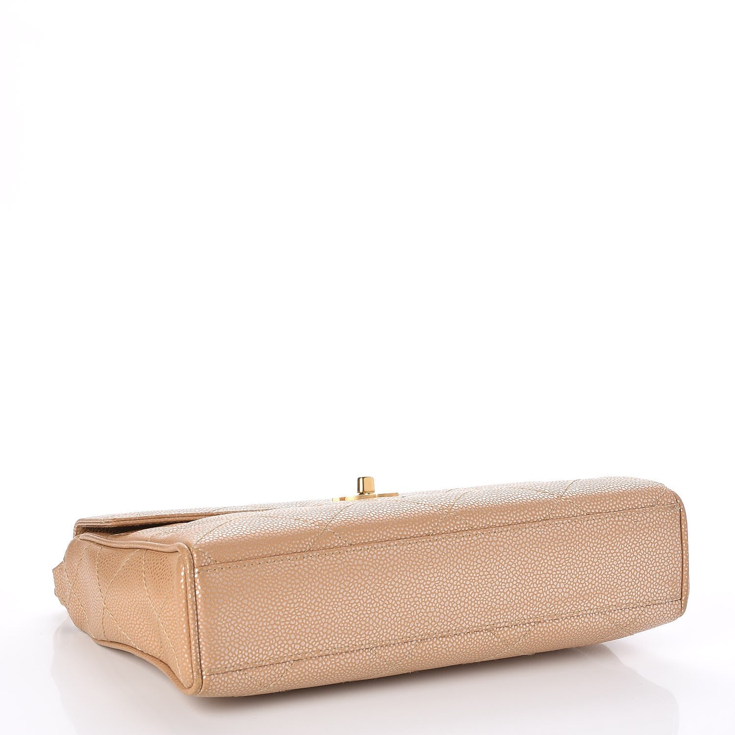 Chanel Metallic Caviar Quilted Medium Single Flap Beige 4 of 10