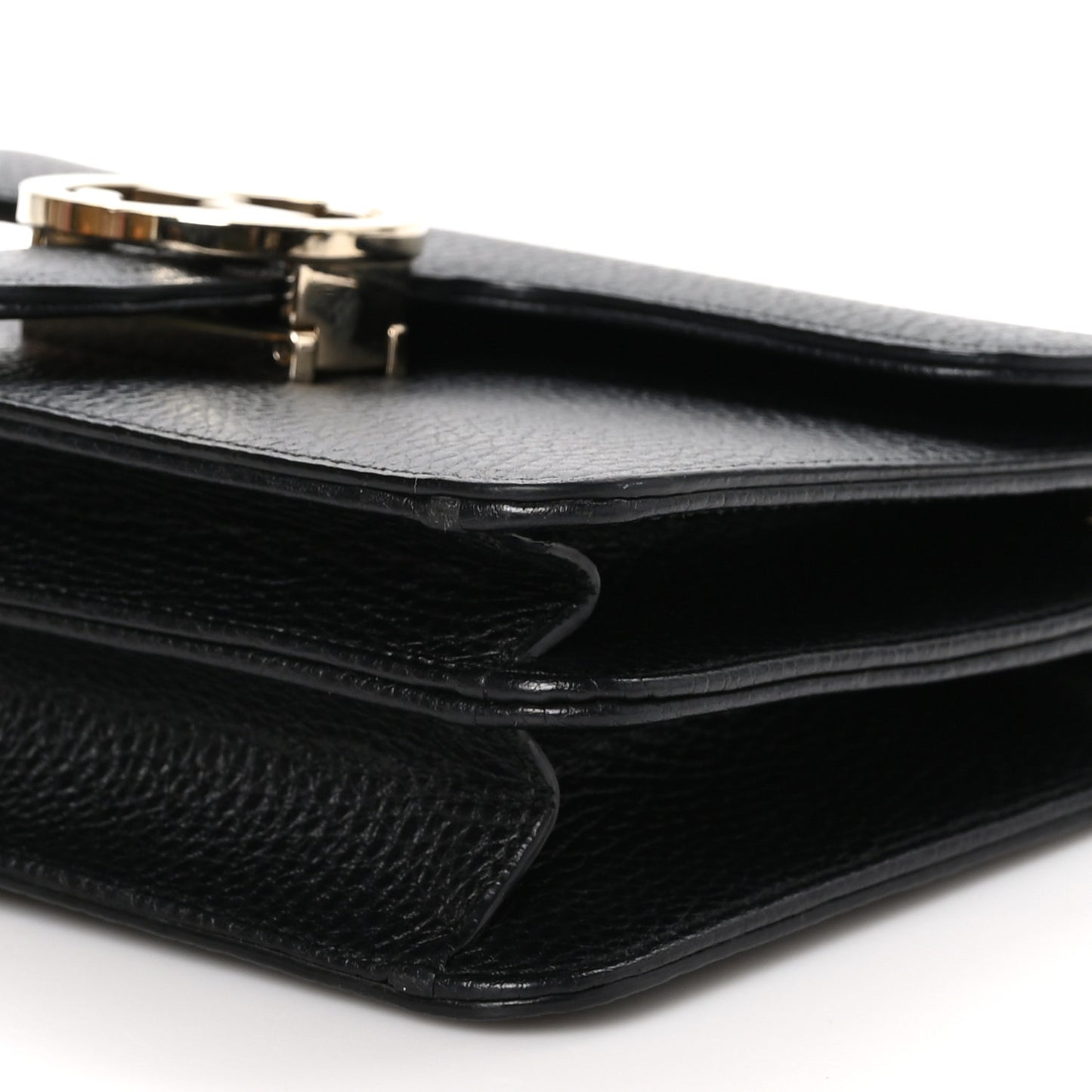Dollar Calfskin Small Interlocking G Shoulder Bag Black