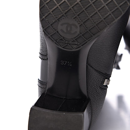 Chanel Grained Goatskin Patent Calfskin High Boots 37.5 Black 5 of 9