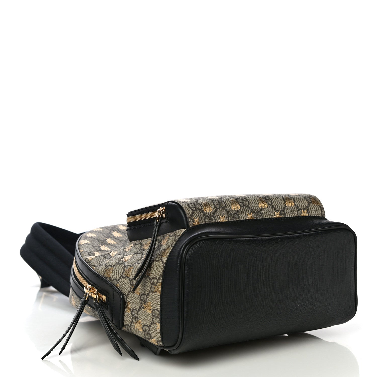 Gucci GG Supreme Monogram Bees Print Small Day Backpack Beige Oro Black 4 of 15
