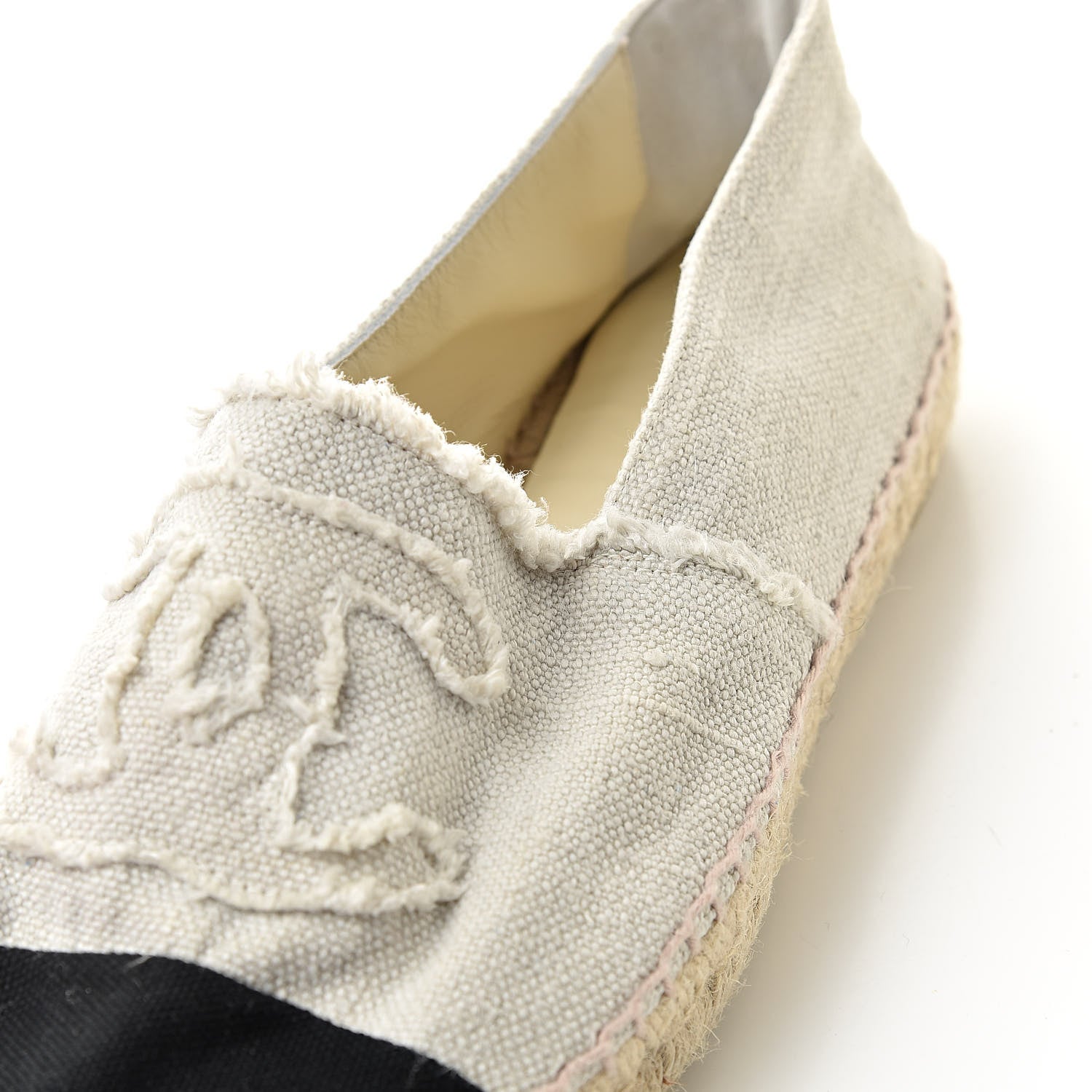 Chanel Linen CC Espadrilles 41 Beige Black 11 of 11