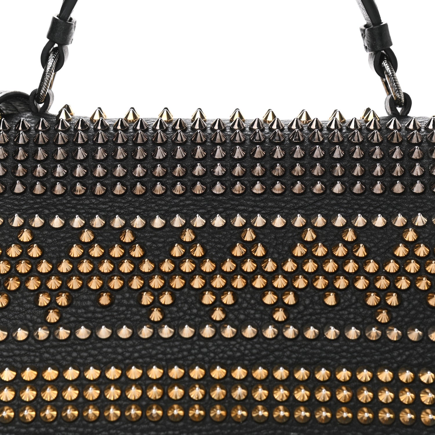 Christian Louboutin Calfskin Mix Chevron Spikes Panettone Messenger Black 10 of 10