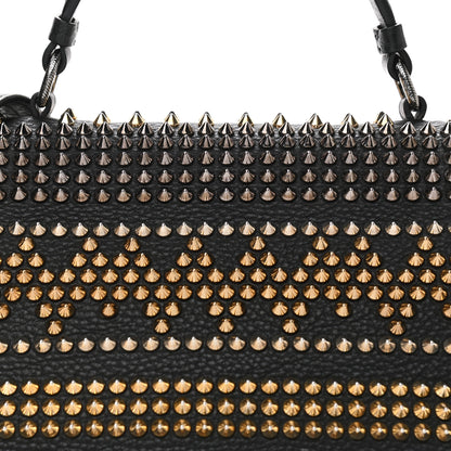 Christian Louboutin Calfskin Mix Chevron Spikes Panettone Messenger Black 10 of 10