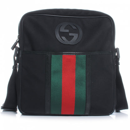 Gucci Canvas Web Viaggio Flight Bag Black 1 of 7