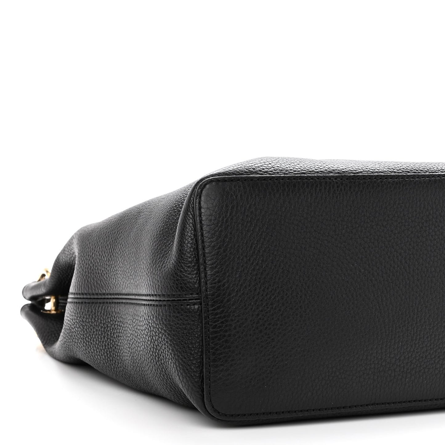 Pebbled Calfskin Large Soho Hobo Black