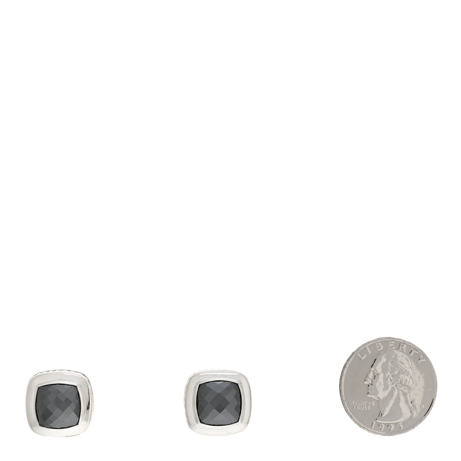 David Yurman Sterling Silver Hematite 11mm Albion Earrings 2 of 4