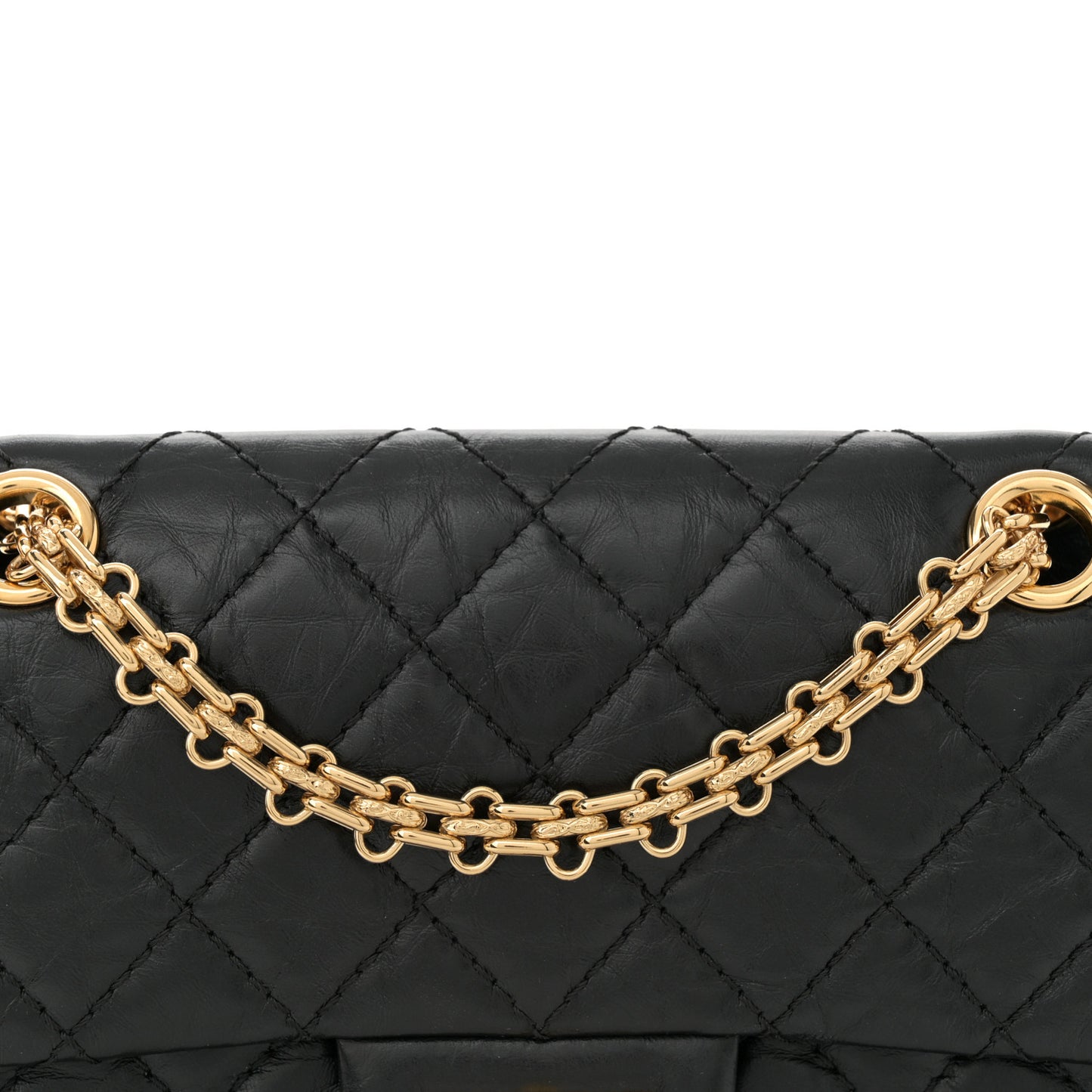 Aged Calfskin Quilted 2.55 Reissue Mini Flap Black