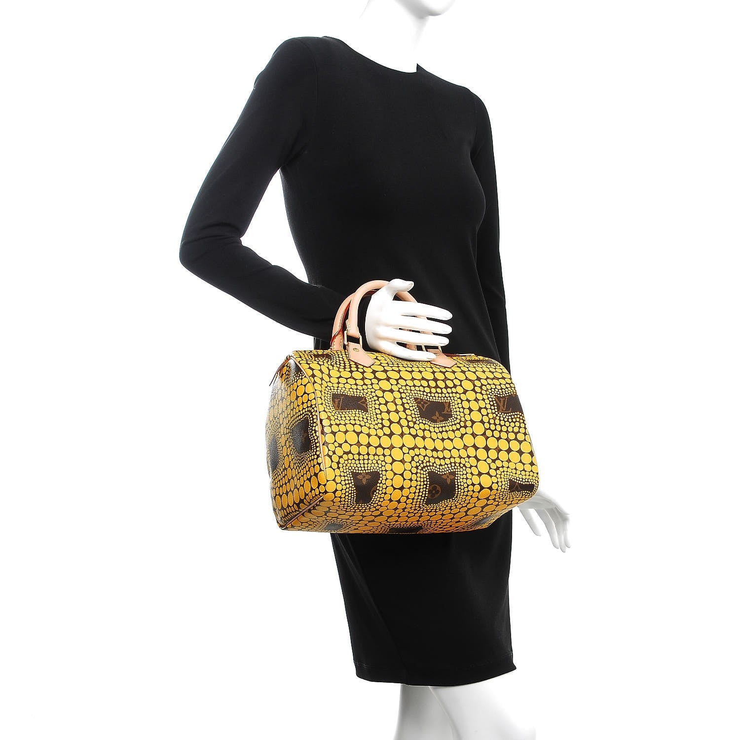 Louis Vuitton Monogram Kusama Town Speedy 30 Yellow 2 of 12