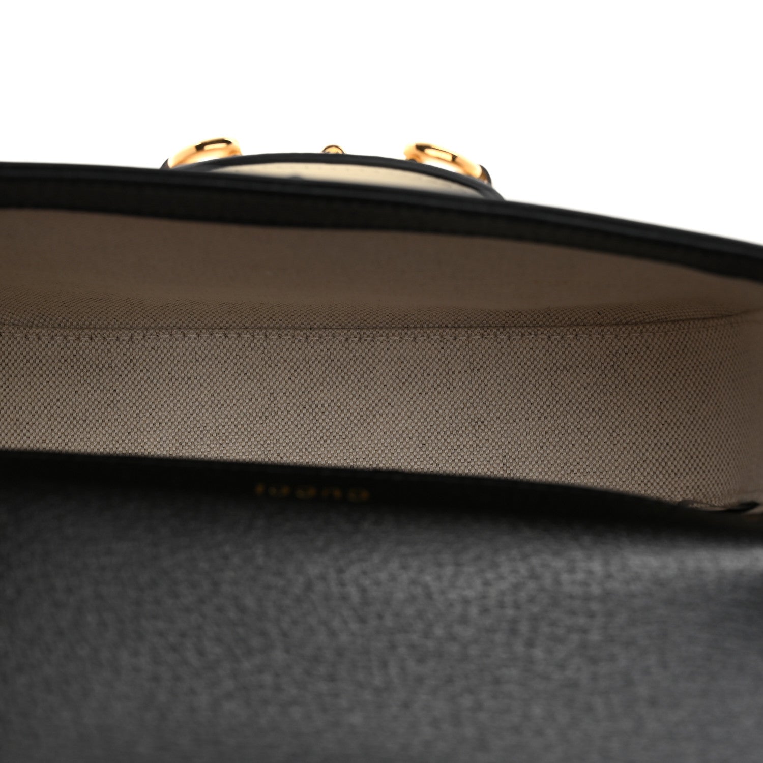 Gucci X ADIDAS Textured Dollar Calfskin Web Trefoil Mini Horsebit 1955 Shoulder Bag Black Off White 5 of 12