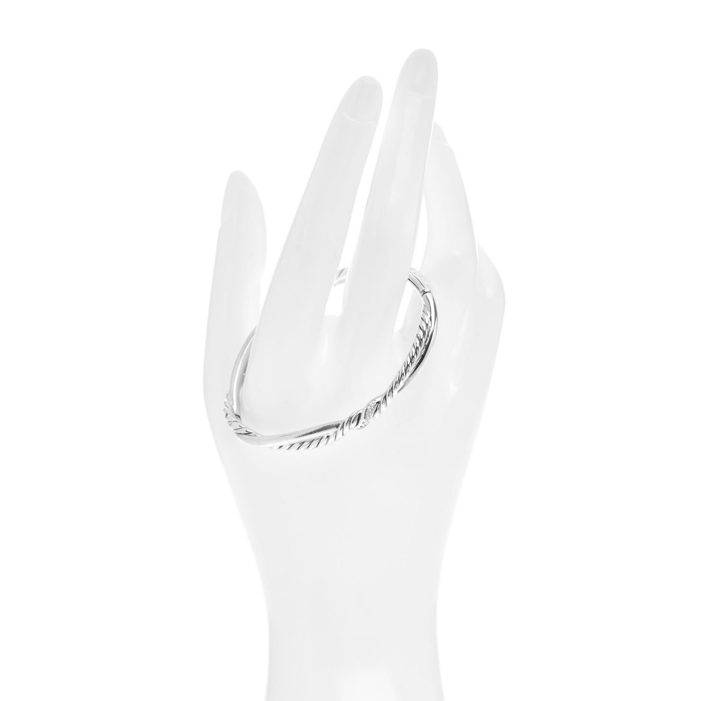 Sterling Silver Diamond Continuance Bangle Bracelet