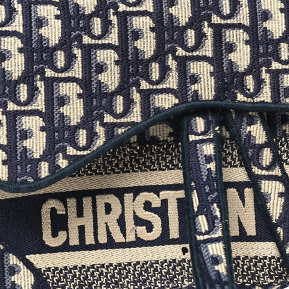 Christian Dior Oblique Embroidered Saddle Bag Blue 8 of 11