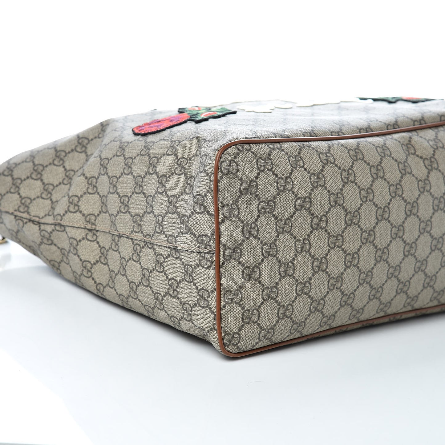 Soft GG Supreme Monogram Blind For Love Embroidered Medium Crossbody Tote Beige Tuscany Multicolor