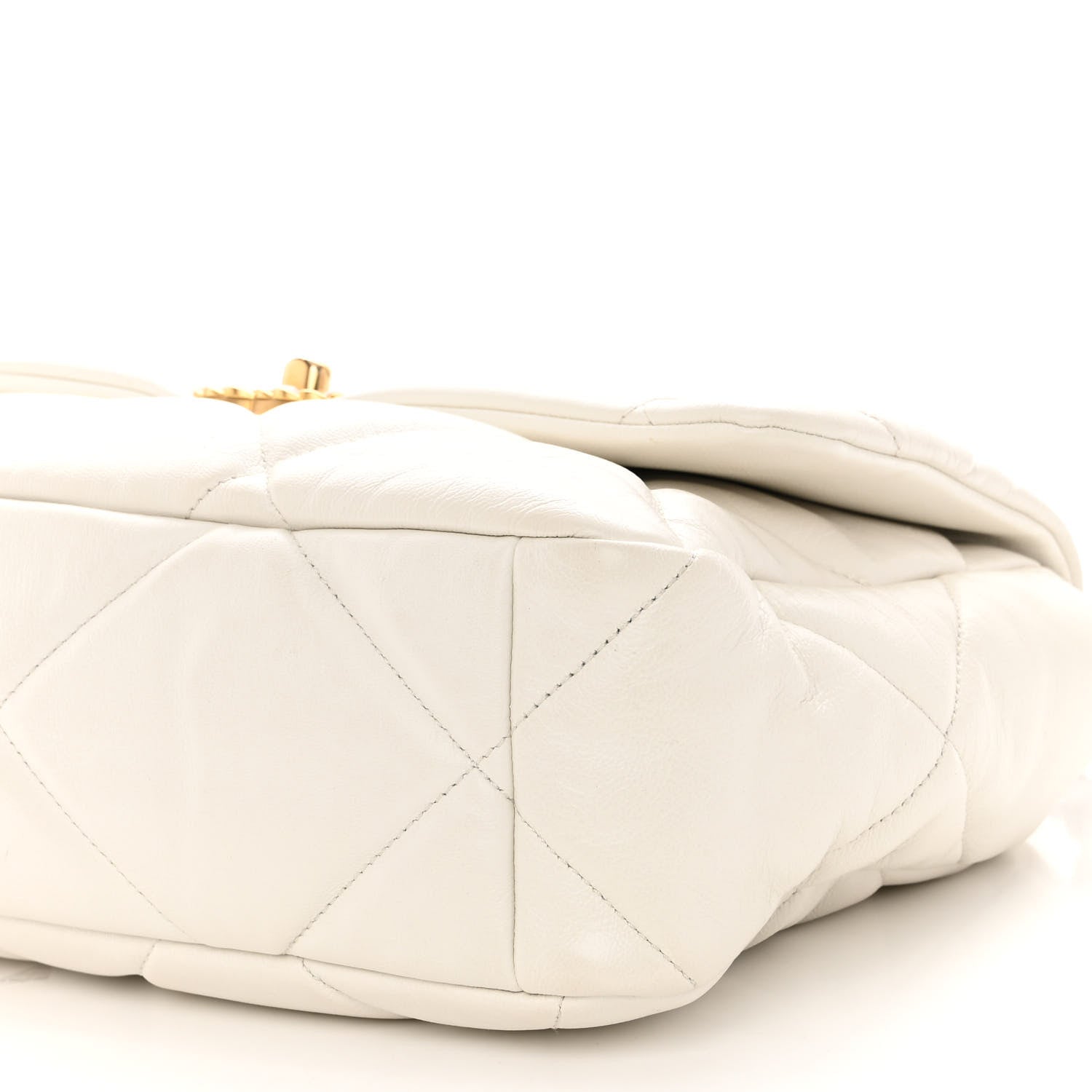 Chanel Lambskin Quilted Large Chanel 19 Flap White 10 of 10