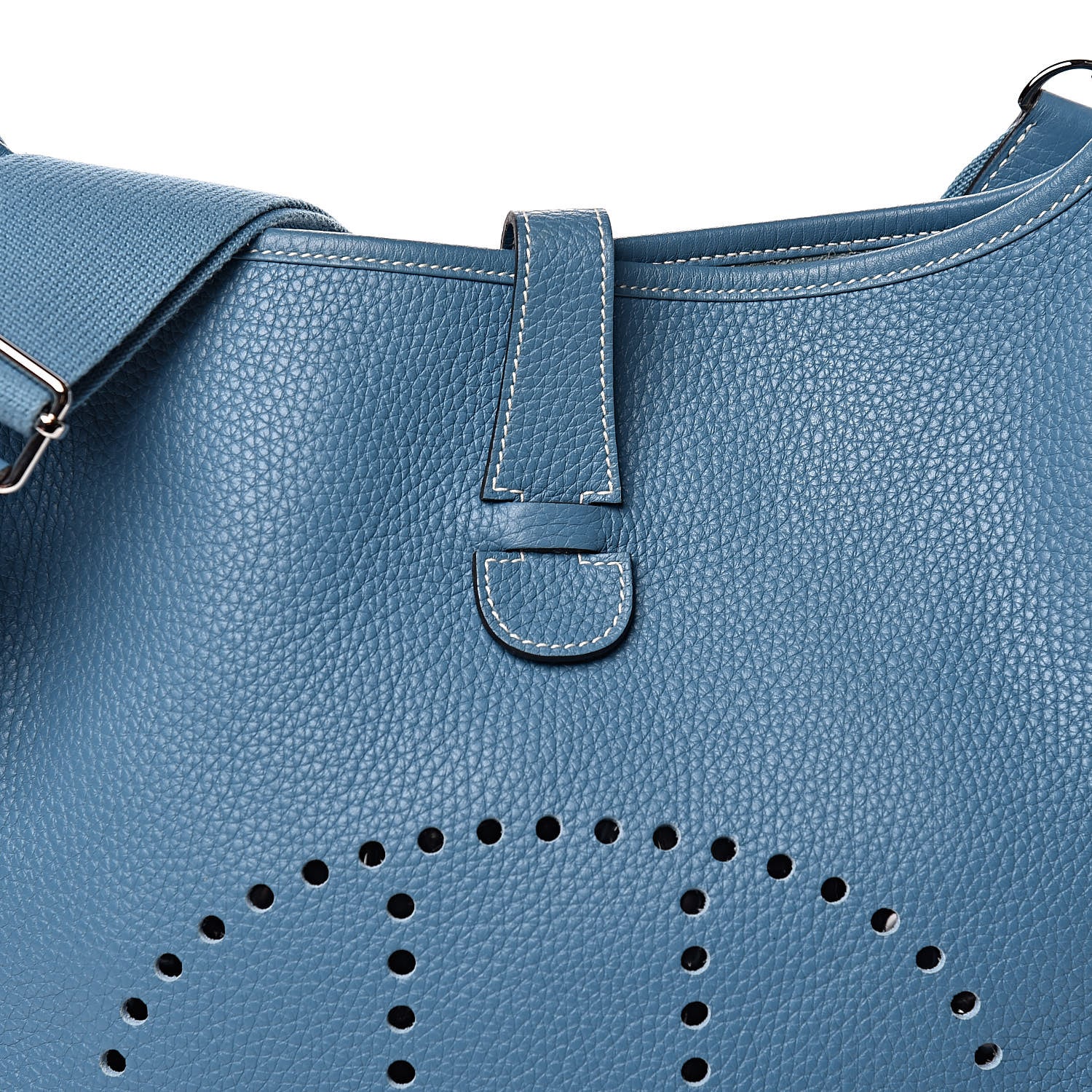 Hermes Taurillon Clemence Evelyne III GM Blue Jean 11 of 12