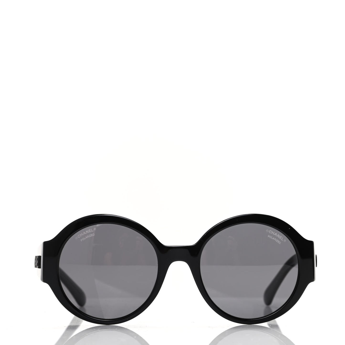 Acetate Polarized Round Sunglasses 5410 Black
