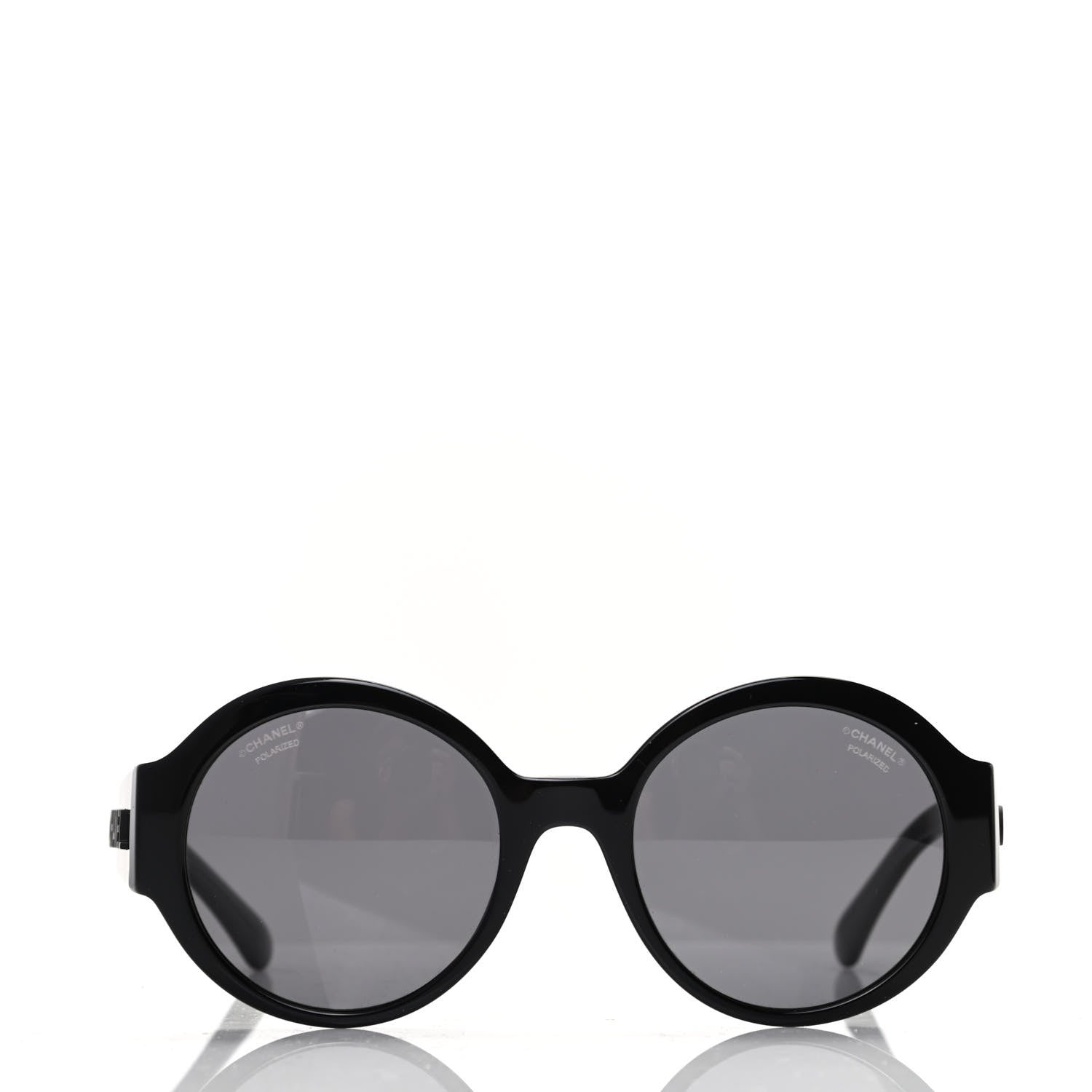 Chanel Acetate Polarized Round Sunglasses 5410 Black 2 of 8