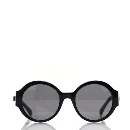 Chanel Acetate Polarized Round Sunglasses 5410 Black 2 of 8