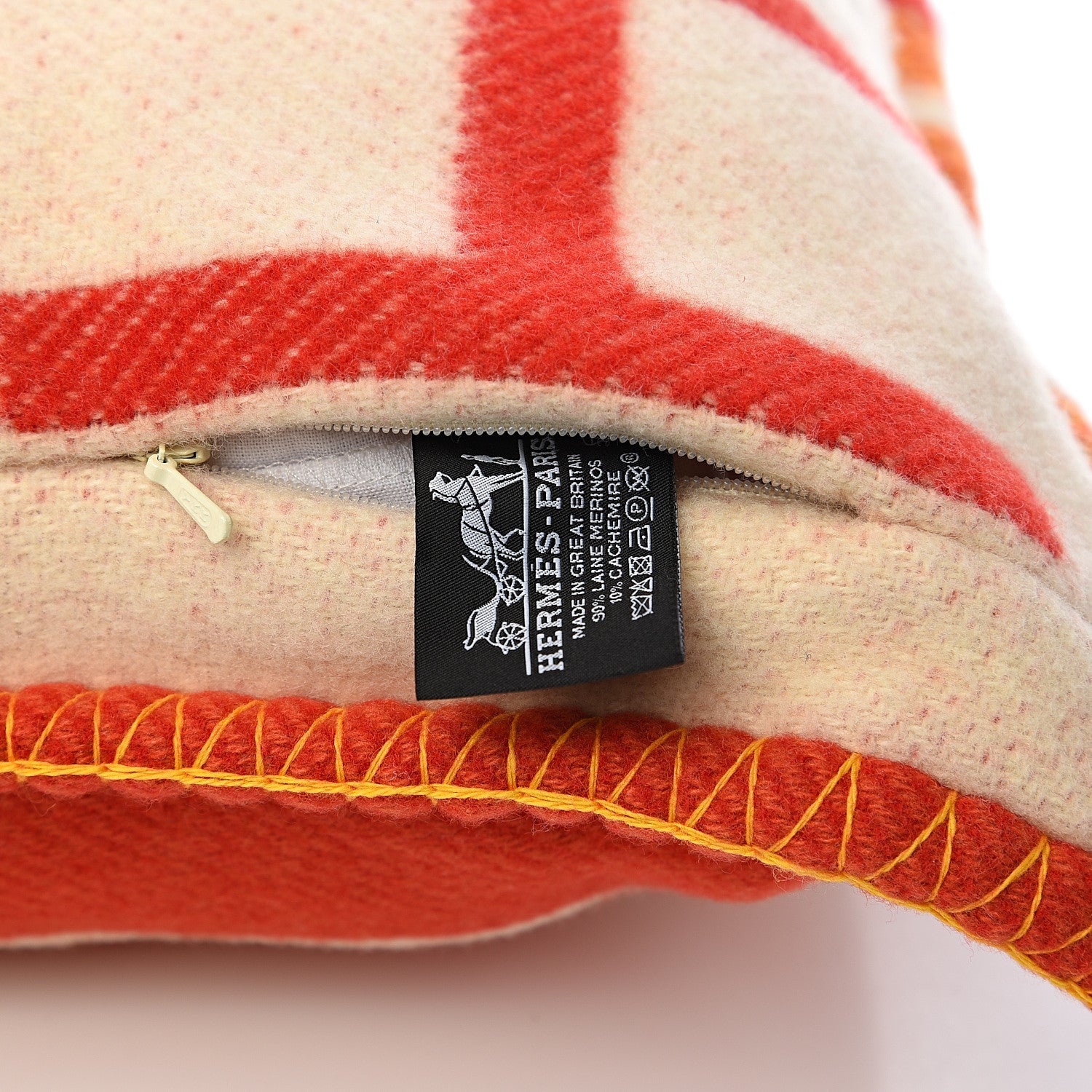 Hermes Wool Cashmere Avalon Vibration Pillow PM Terre Cuite 3 of 3