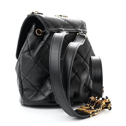 Chanel Lambskin Quilted Logo Mini Backpack Black 3 of 10