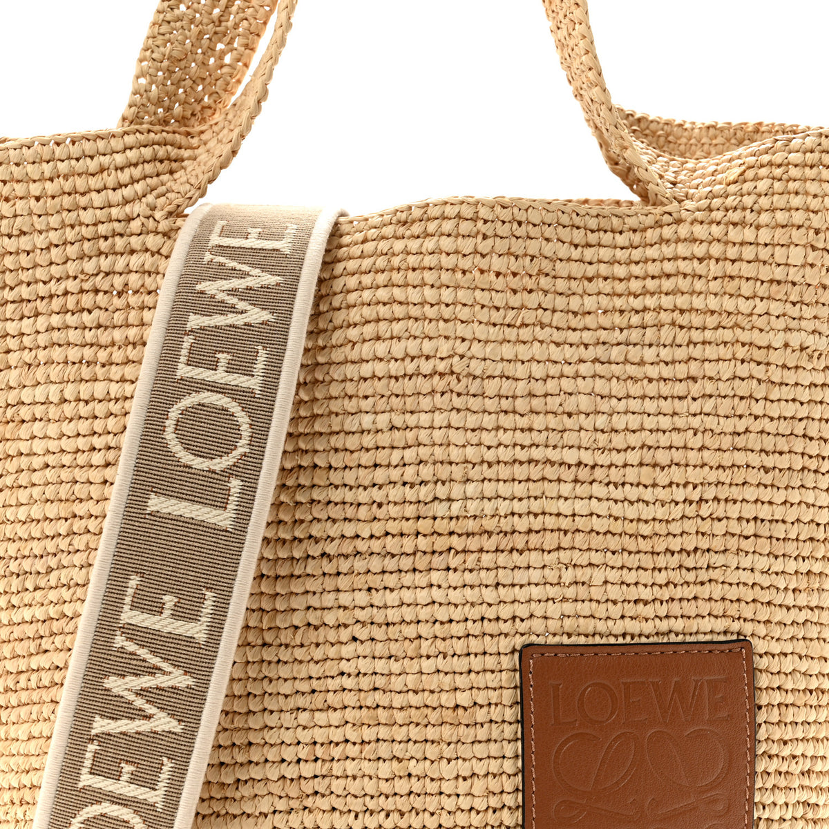 Loewe Raffia Mini Slit Tote Bag Natural Tan 8 of 12