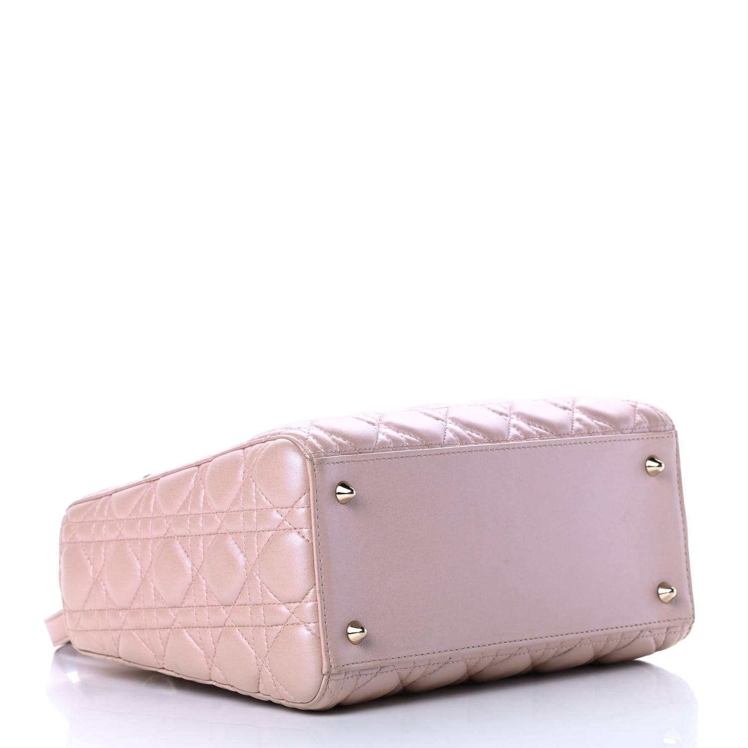 Christian Dior Pearly Lambskin Cannage Medium Lady Dior Lotus 4 of 16