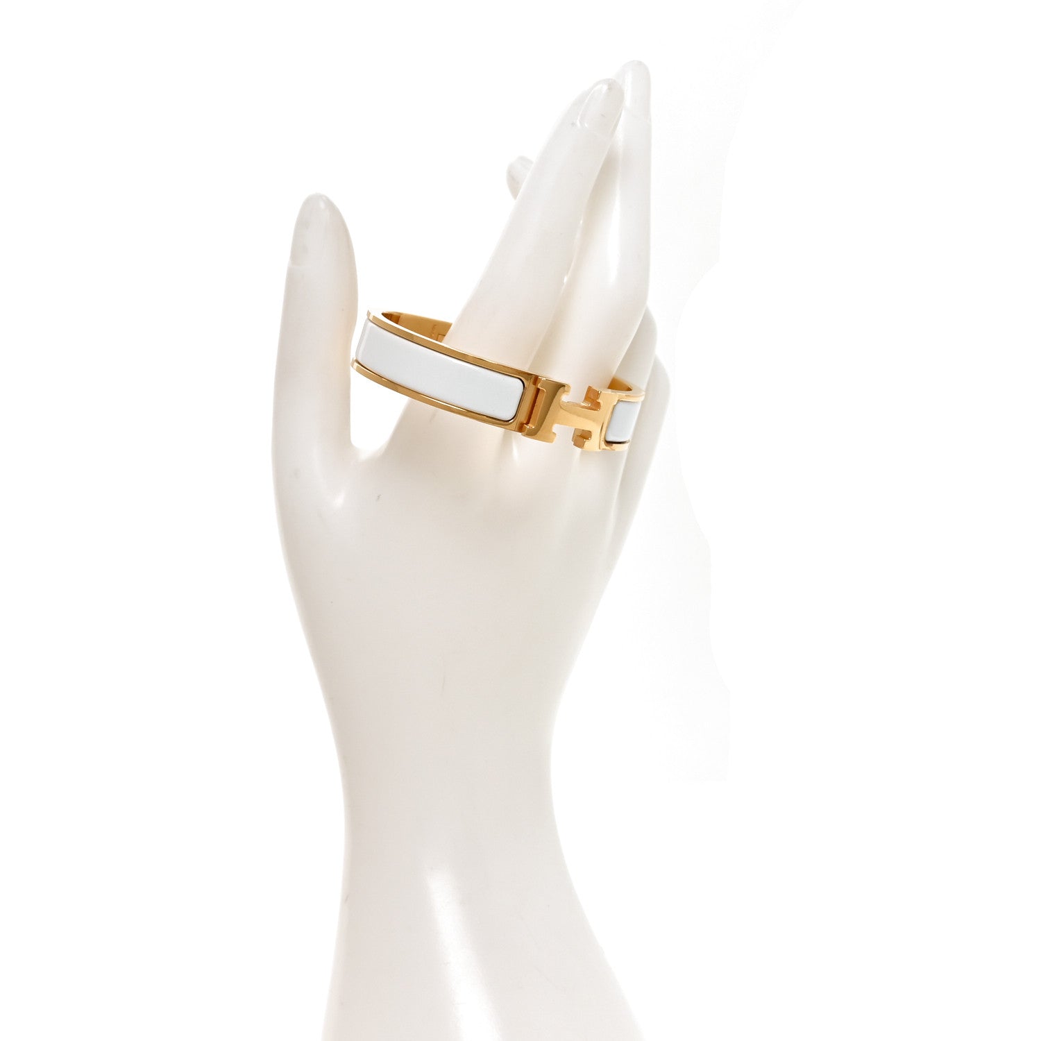 Hermes Enamel Narrow Clic Clac H Bracelet PM White 2 of 5