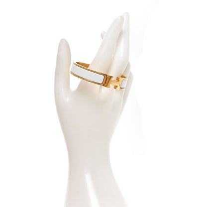 Hermes Enamel Narrow Clic Clac H Bracelet PM White 2 of 5