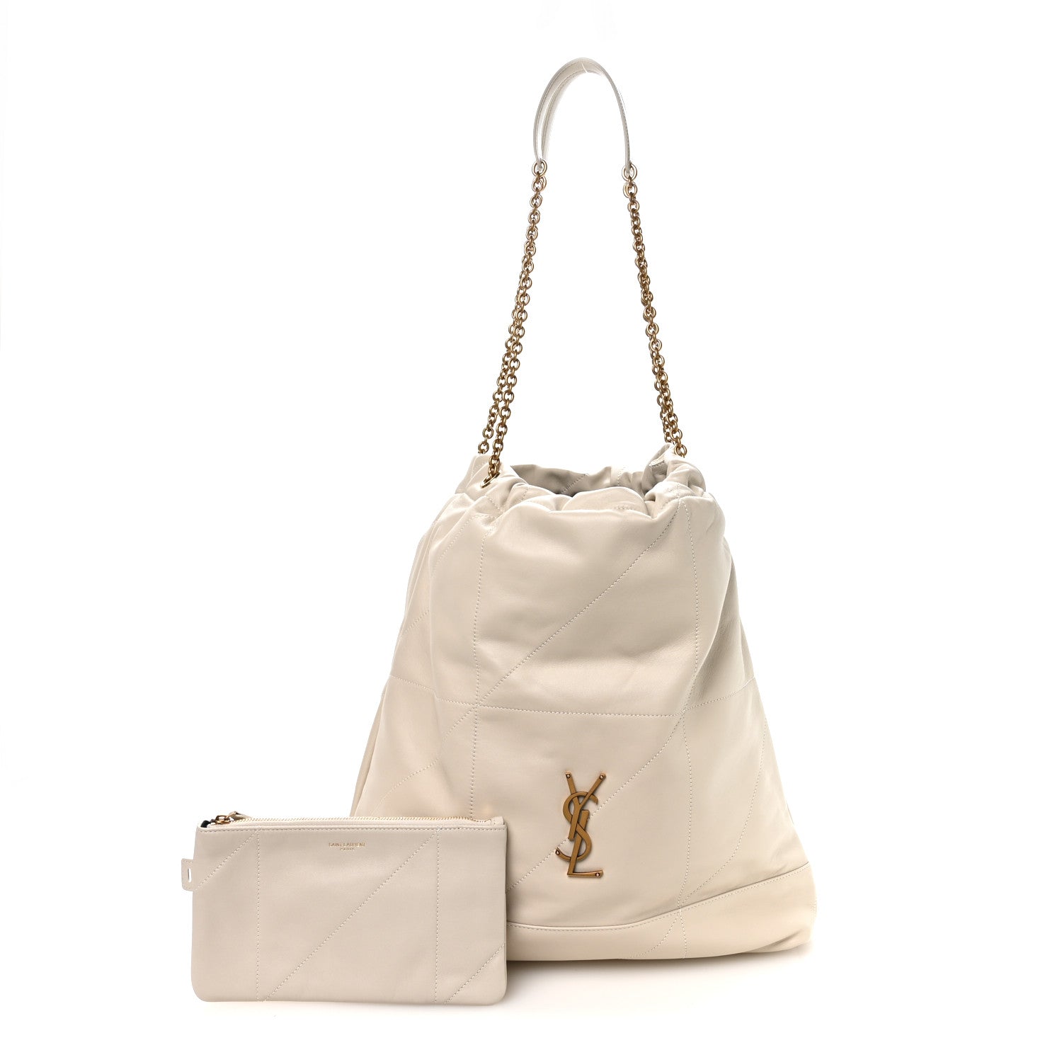 Saint Laurent Lambskin Matelasse Monogram Large Jamie 4.3 Pochon Crema Soft 3 of 11