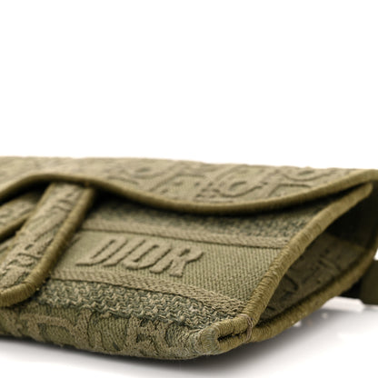 Christian Dior Oblique Embroidered Slim Saddle Pouch Green 10 of 10