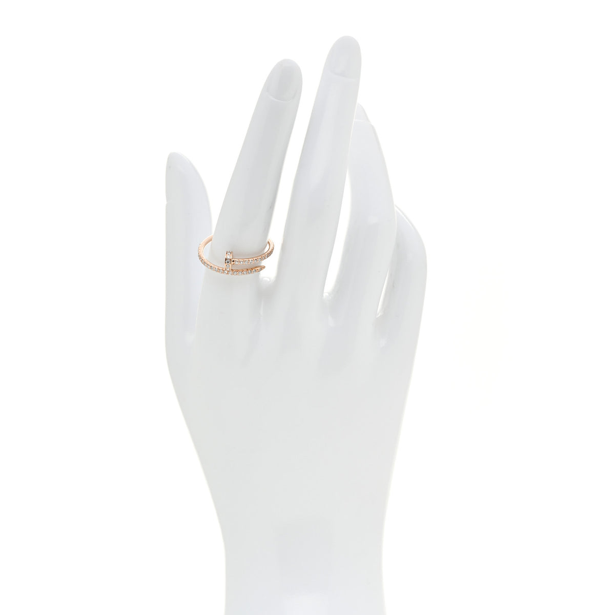 18K Pink Gold Diamond Juste Un Clou Paved Ring 58 8.5