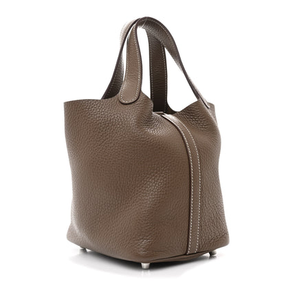 Hermes Taurillon Clemence Picotin Lock 18 PM Etoupe 3 of 11