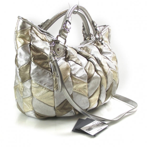 Nappa Leather Patchwork Tote Metallic