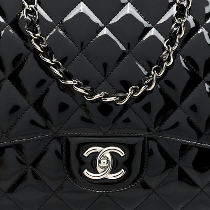 Chanel Patent Quilted Jumbo Double Flap Black 8 of 10