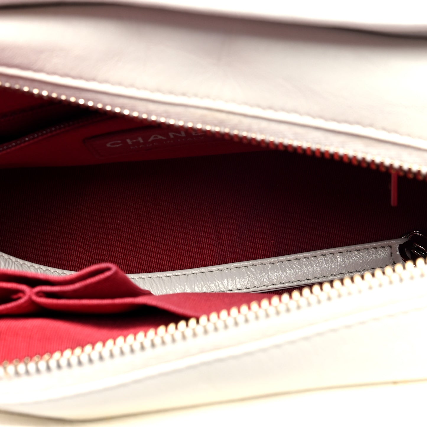 Aged Calfskin Quilted Small Gabrielle Hobo White