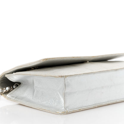 Chanel Nylon Travel Wallet On Chain WOC Metallic Silver 11 of 16