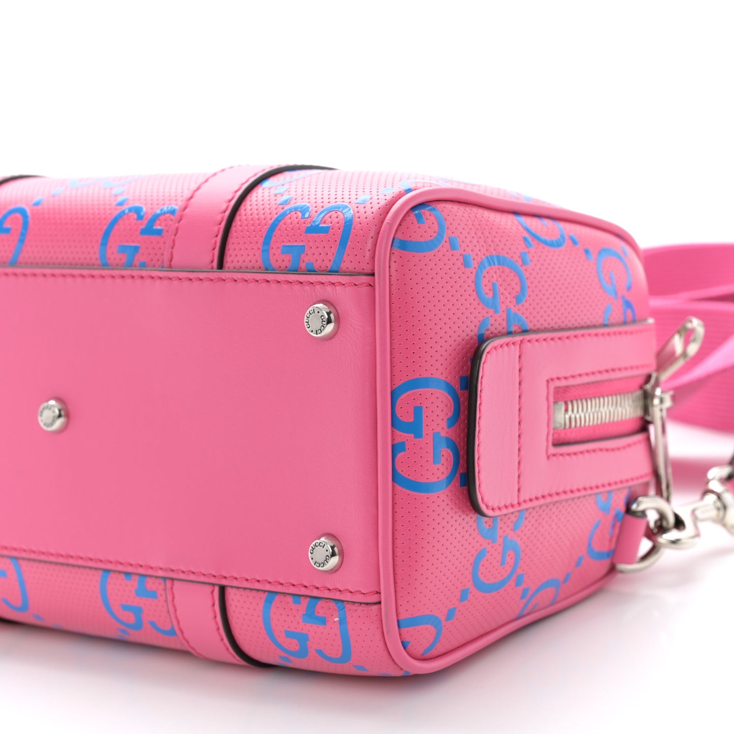 Calfskin GG Tennis Bi-Color Embossed Mini Duffle Bag Modern Fucsia Modern Blue