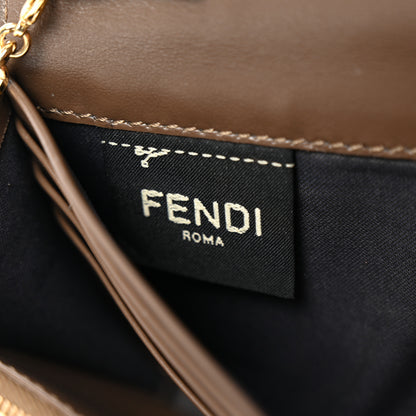 Fendi Vitello Soft F is Fendi Bi-Color FF 1974 Embossed Continental Envelope Wallet On Chain Maya Black 7 of 10