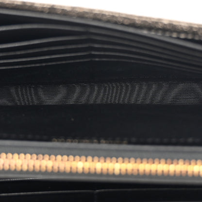 Saint Laurent Metallic Grain De Poudre Matelasse Chevron Monogram Chain Wallet Gold 5 of 11