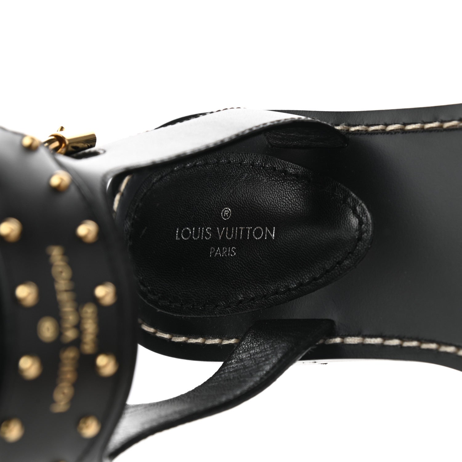Louis Vuitton Calfskin Monogram Nomad Flat Sandals 38 Black 7 of 8