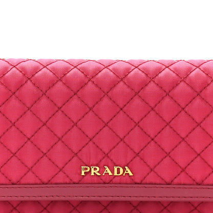 Prada Tessuto Nylon Quilted Continental Flap Wallet Ibisco 9 of 10