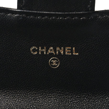 Chanel Lambskin Quilted Flap Card Holder Wallet Black 6 of 11