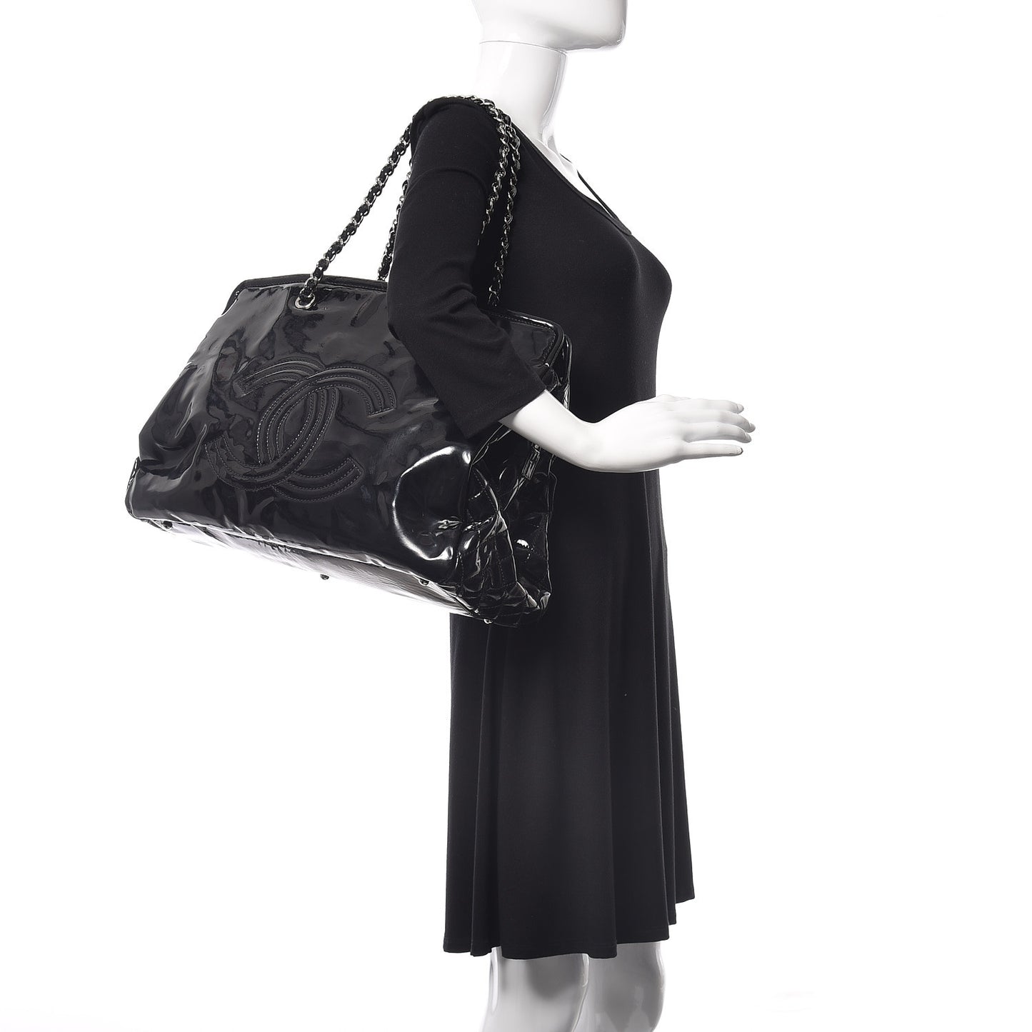 Vinyl Large Lipstick Tote Black