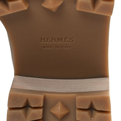 Hermes Calfskin Bridge Ankle Boots 37 Beige Grege 6 of 9