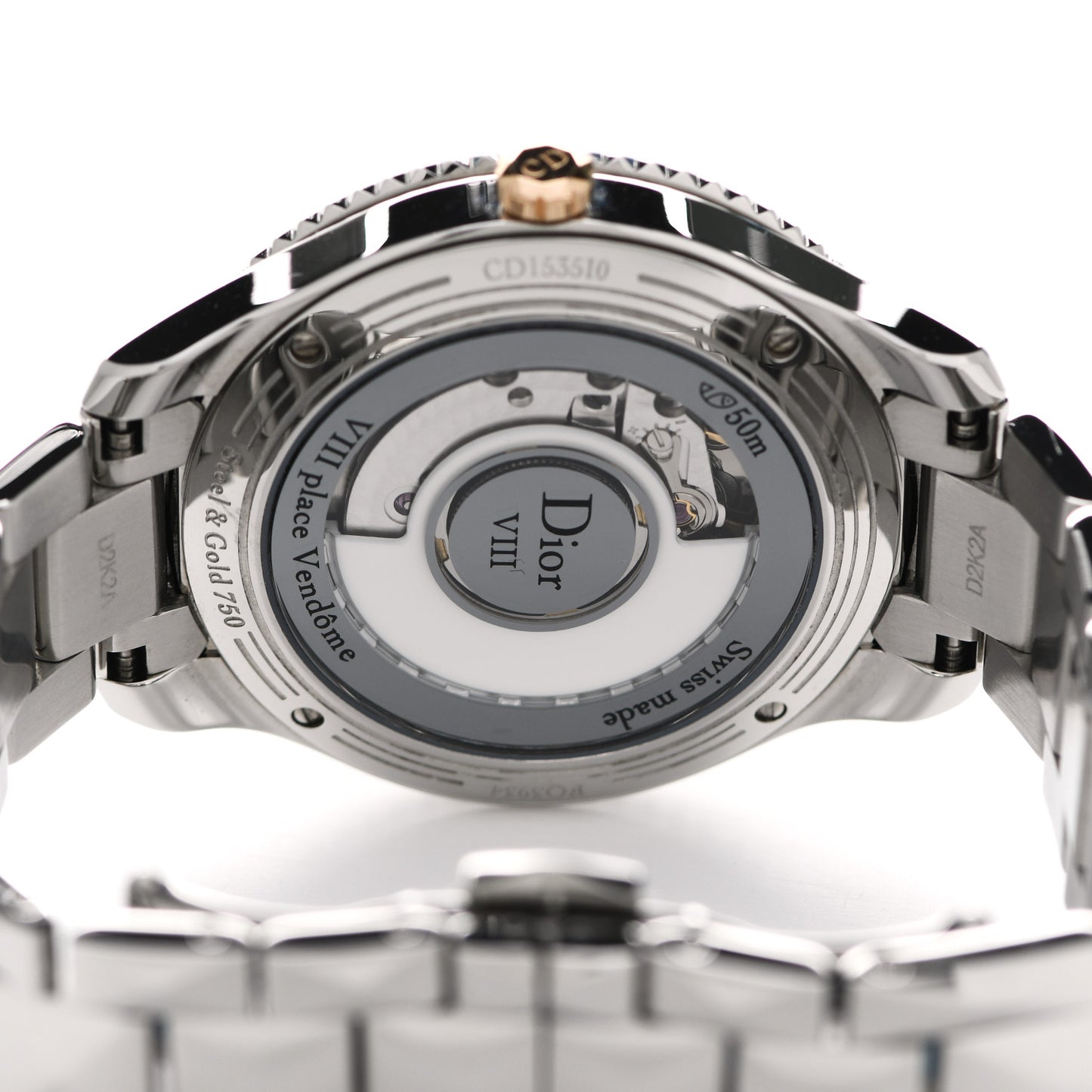 Stainless Steel 18K Rose Gold Diamond Mother of Pearl 36mm Dior VIII Montaigne Automatic Watch